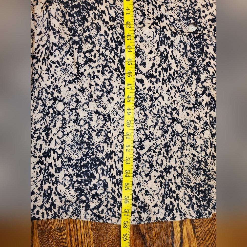 Free People String Of Hearts Printed Maxi Smocked V-Neck Dress Tan & Black Sz L - Picture 12 of 15